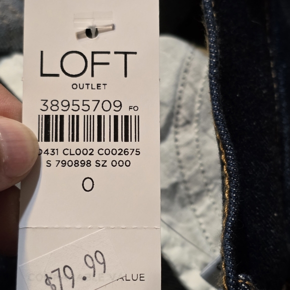 Loft Outlet High Rise Wide Leg Crop Jeans In Dark Wash Size 0 - Picture 9 of 12